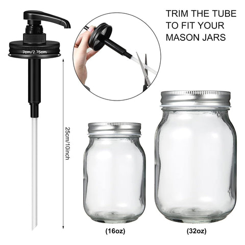 Meanplan regular-mouth 16oz mason jars displayed with accessible syrup dispensing.