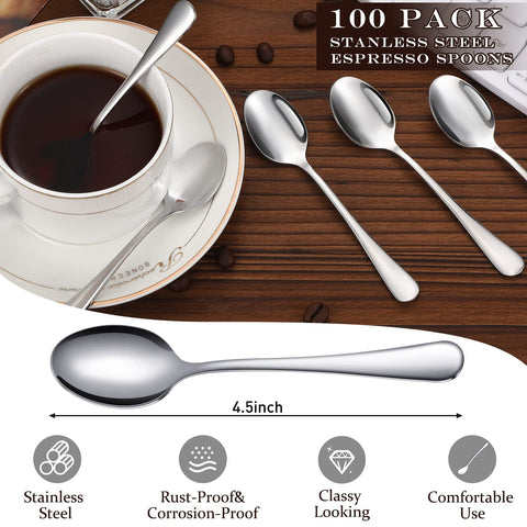 Meanplan stainless-steel spoons with rounded edges for safe, comfortable stirring.