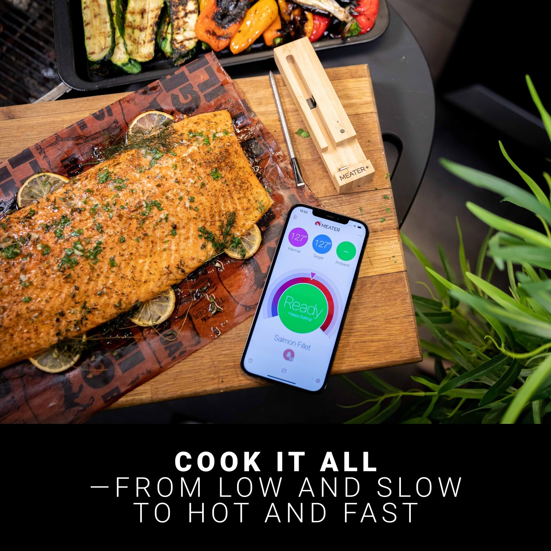 MEATER Plus real-time alerts for ongoing cook progress and targets