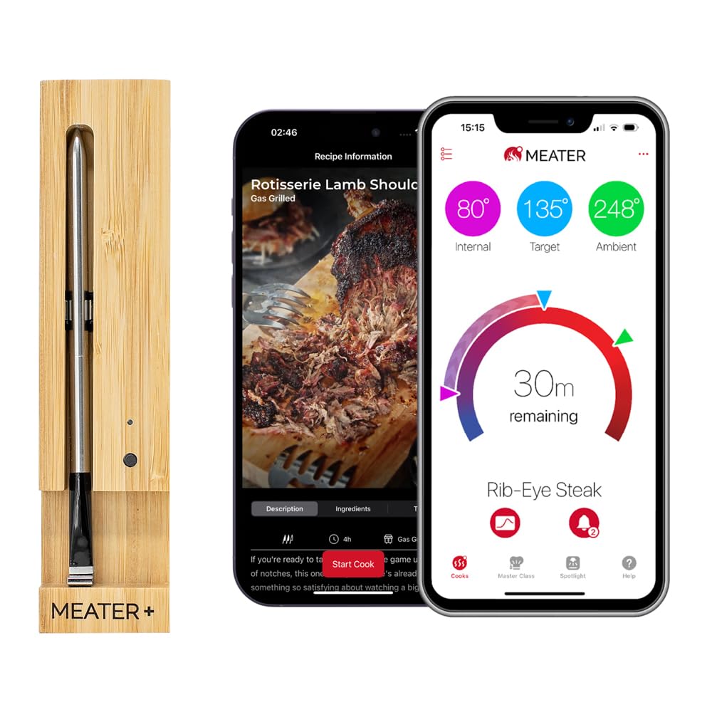 MEATER Plus wireless thermometer probe for precise meat temperature in culinary prep