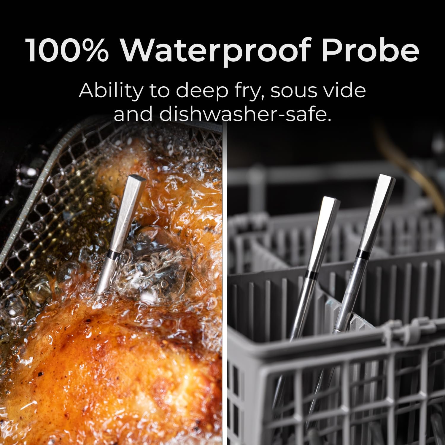 1000°F heat resistance label on MEATER Pro for high-heat grilling