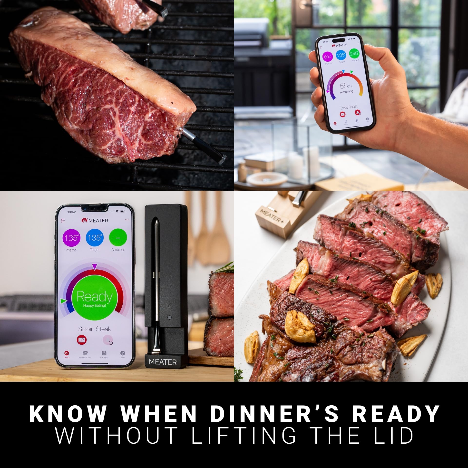 Meater SE long-range-bluetooth displays remote monitoring up to 165 feet.
