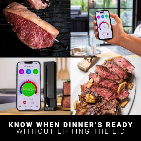Meater SE long-range-bluetooth displays remote monitoring up to 165 feet.