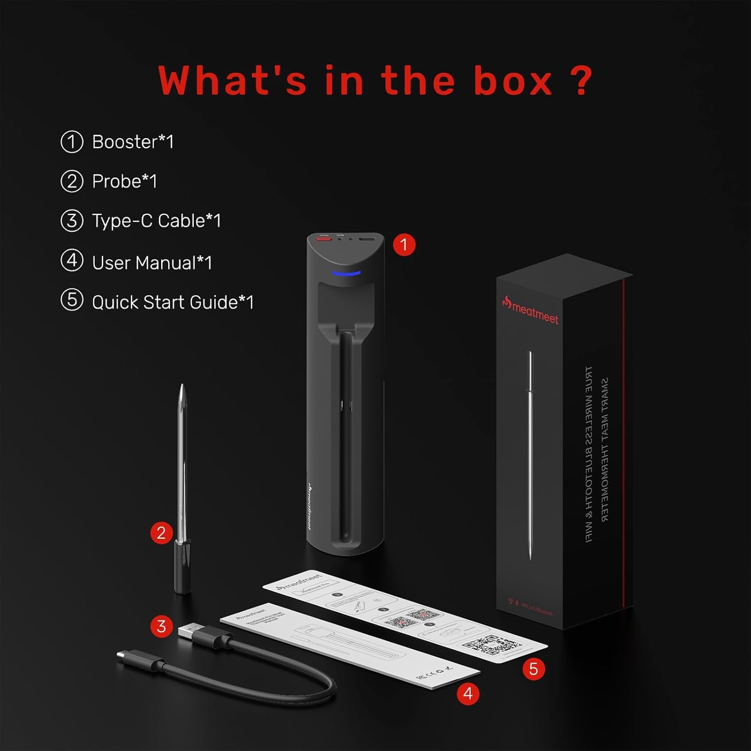 Meatmeet Pro WiFi thermometer packaging shot for gift-ready presentation