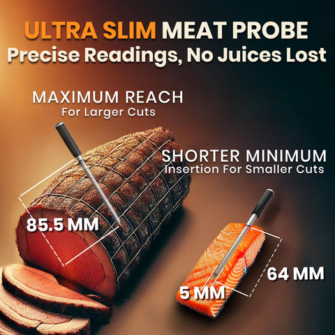 MeatStick V 6-sensor layout tracks meat and oven temps.