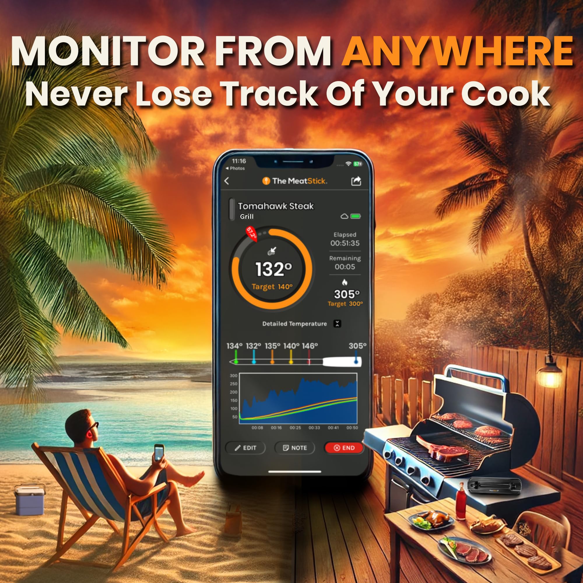 MeatStick V WiFi base enabling remote monitoring setup.