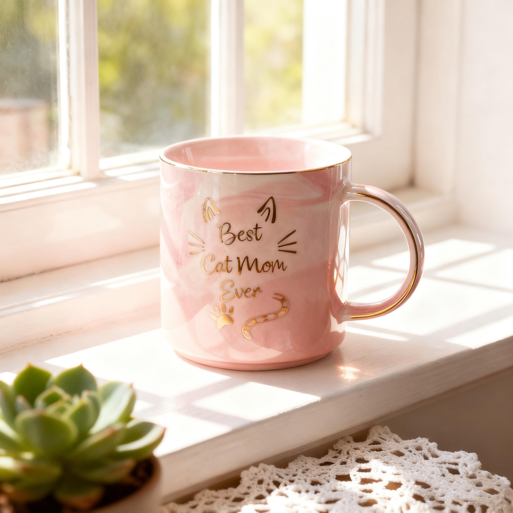 Mecai Cat Mom Mug designed for hand wash care