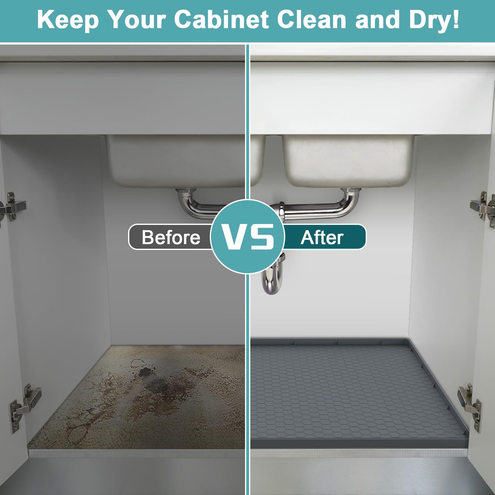 MECHEER easy-to-trim mat fits 27-inch cabinets snugly