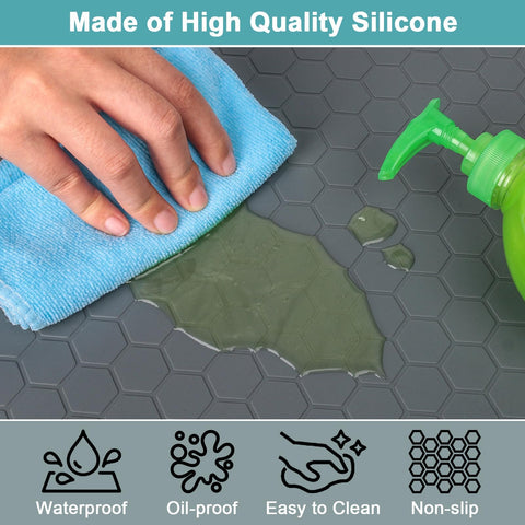 Close-up of MECHEER silicone surface, waterproof and oil resistant.