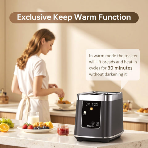 Mecity toaster with 5 browning levels for precise toasting