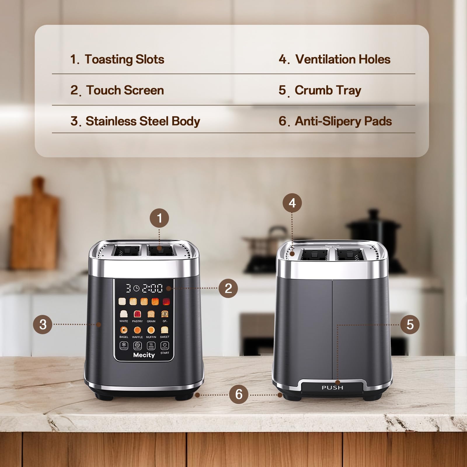Mecity stainless steel body adds durability and modern appeal