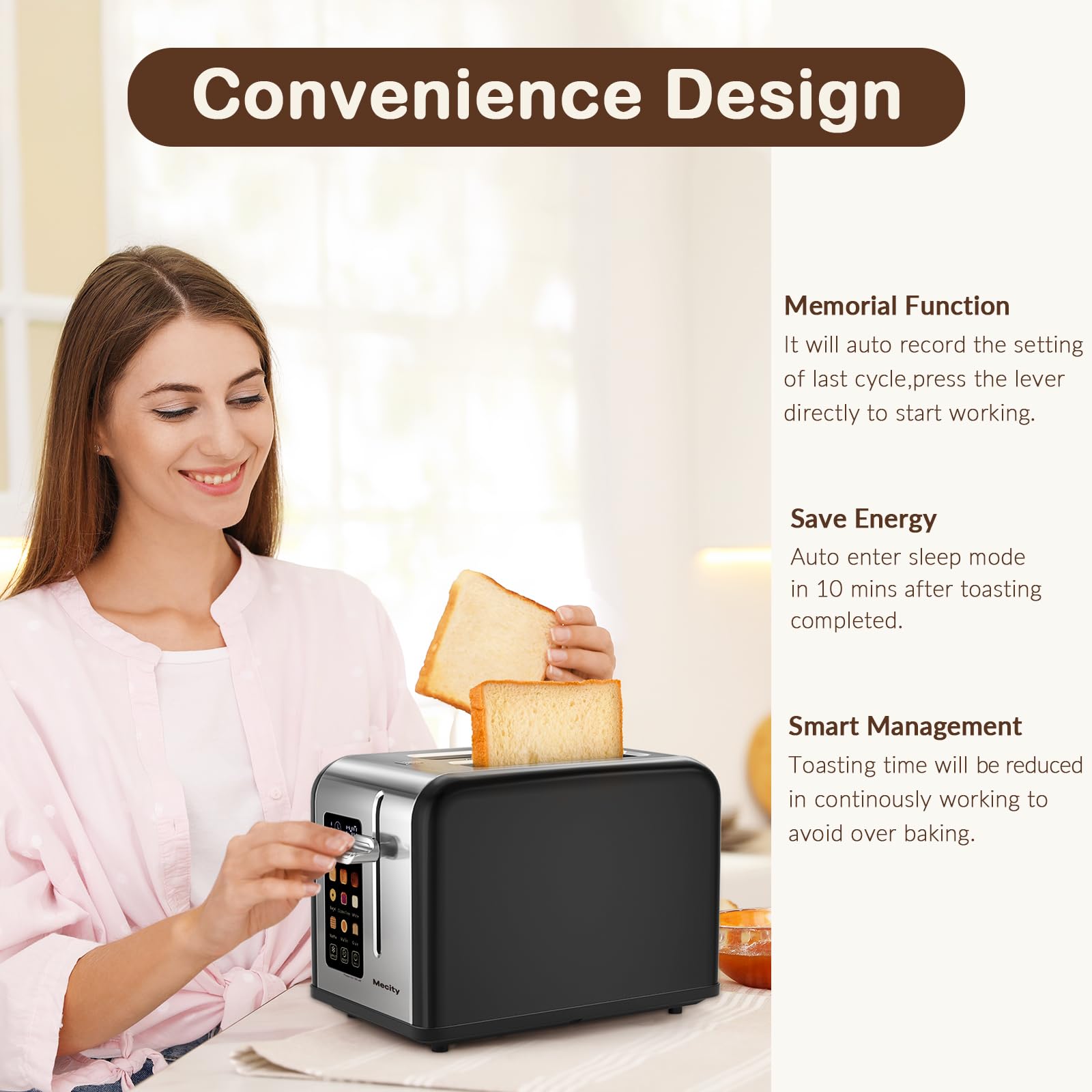 Mecity presets for bagels, gluten-free bread, muffins, and waffles.
