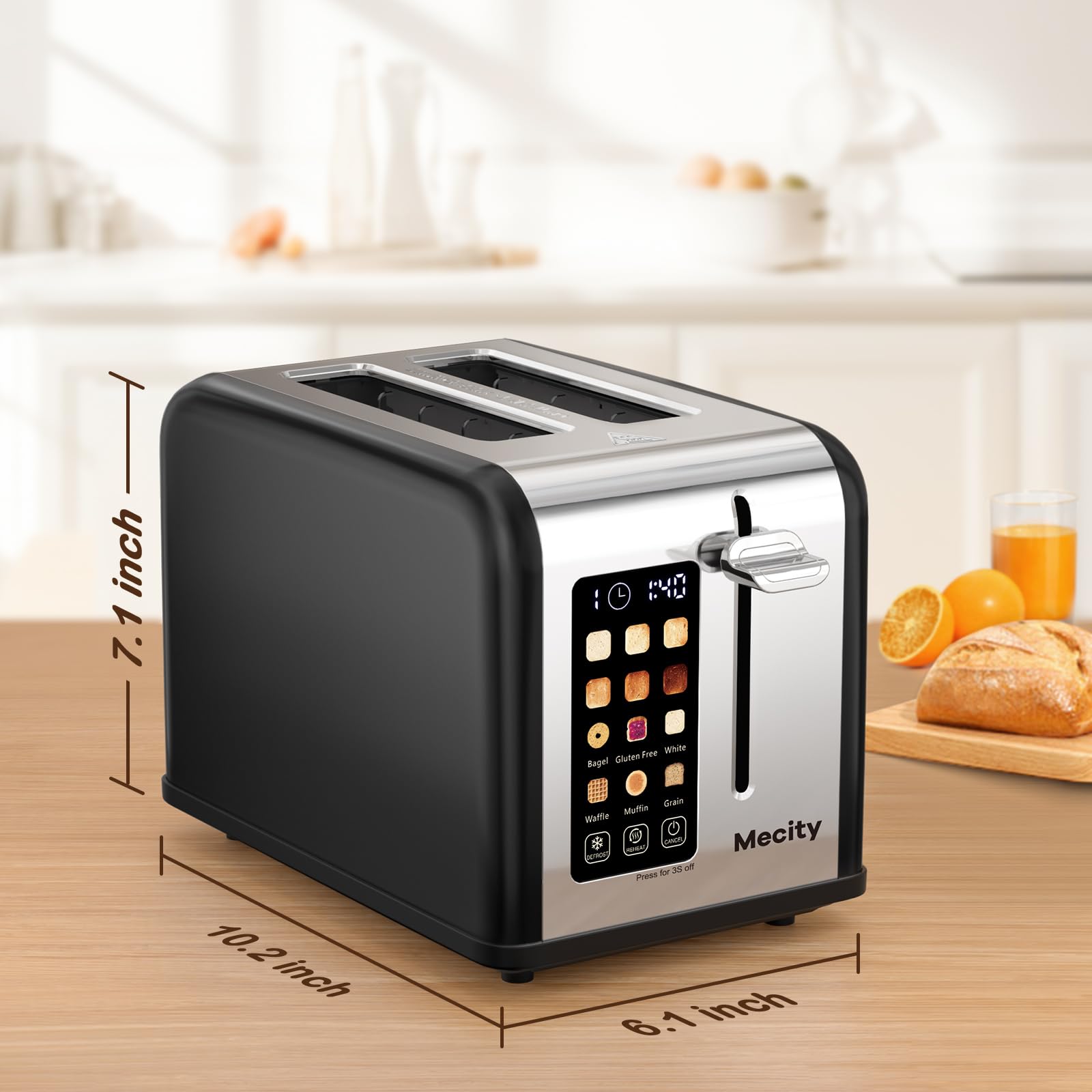 Mecity defrost and reheat functions simplify leftovers preparation.
