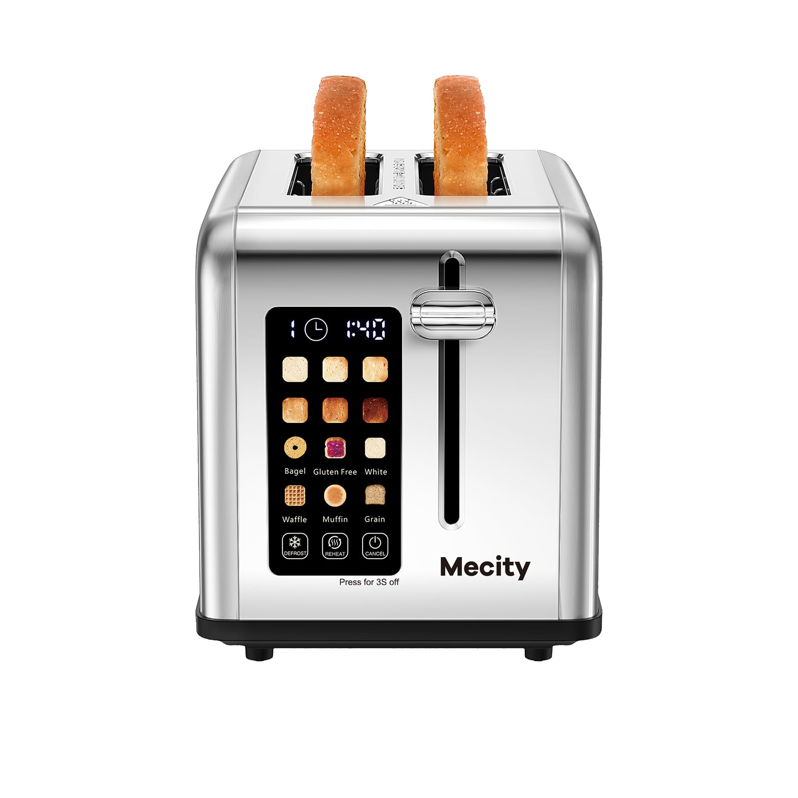 Mecity toaster with a 4.4-inch touchscreen for precise control.
