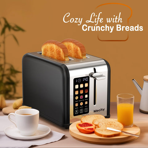 Mecity 1.5-inch wide slots ideal for bagels and thick slices.