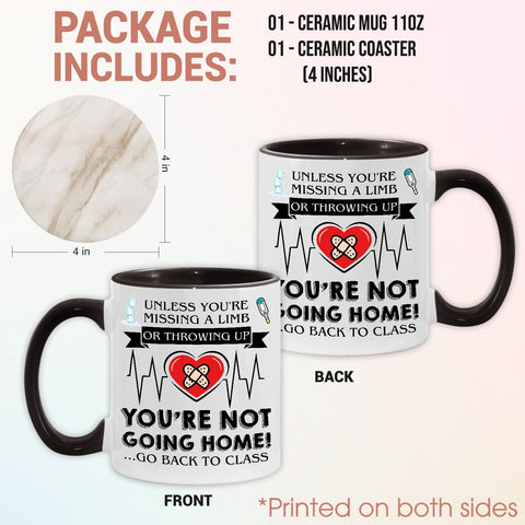 MEDROC School Nurse Mug 11oz with ceramic coaster, protects desks.