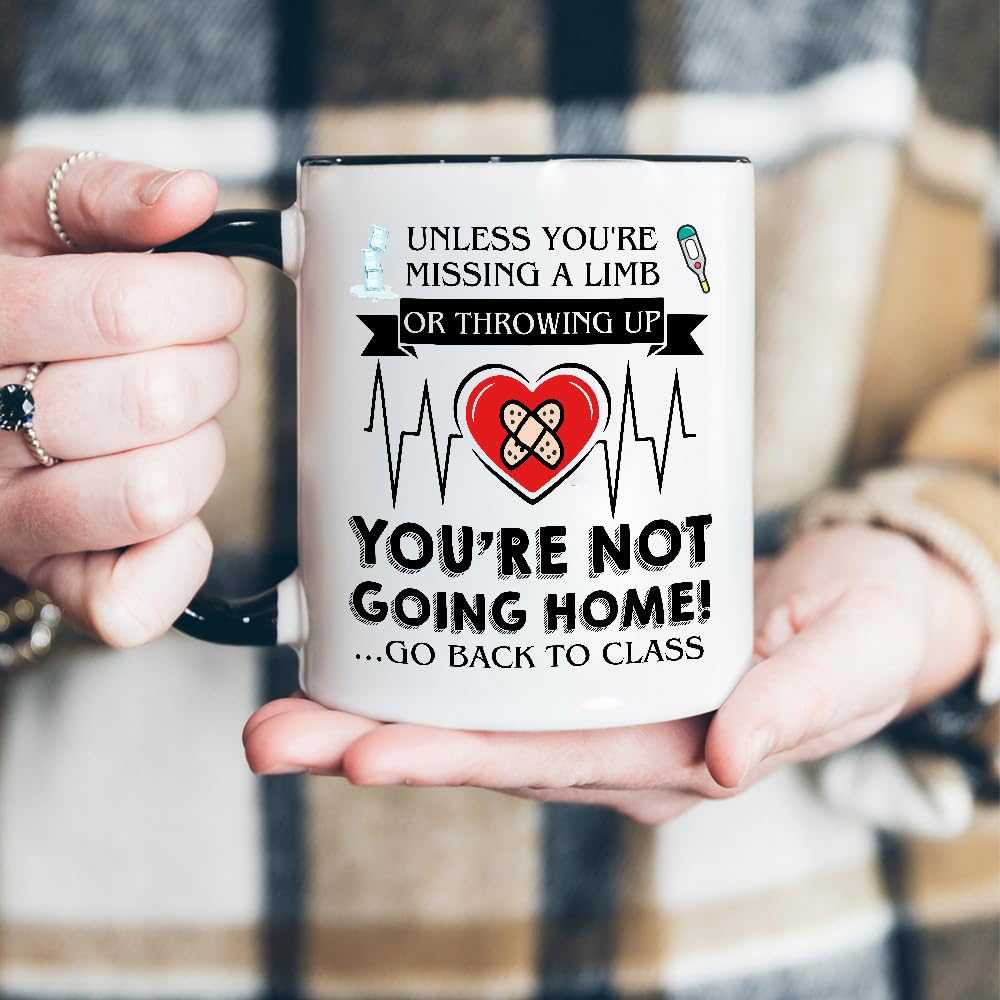 MEDROC School Nurse Mug 11oz on a desk scene, ideal for staff rooms.