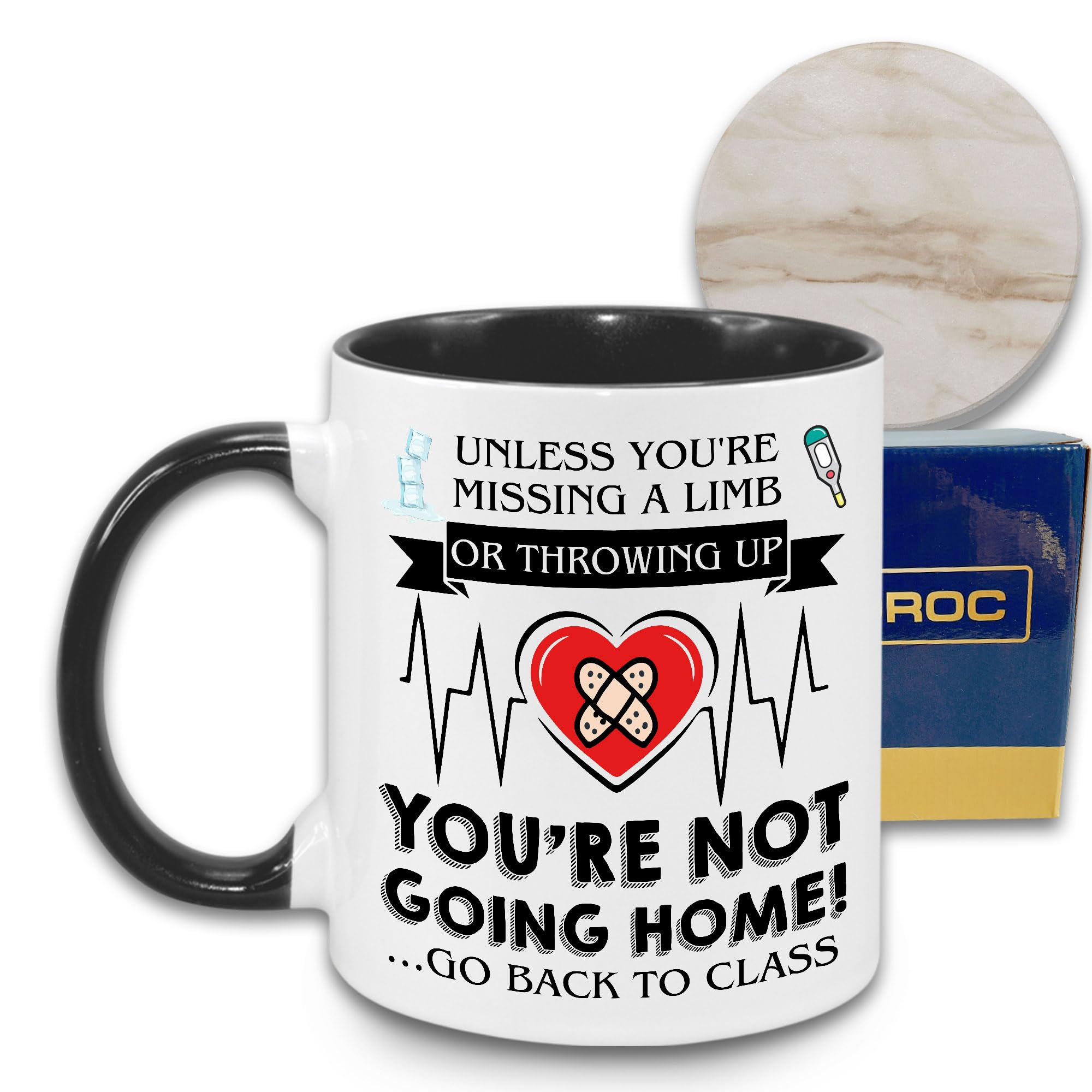 MEDROC School Nurse Mug 11oz front view for daily coffee at work.