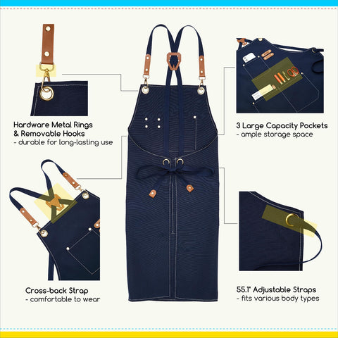 MEEDEN waterproof canvas apron protects clothes from paints and splashes.