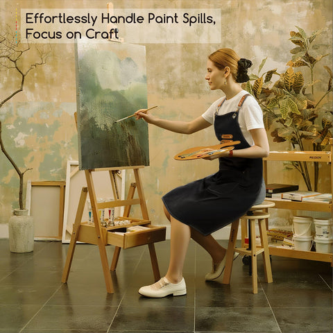 MEEDEN painting apron shown in kitchen use for cooking and grilling