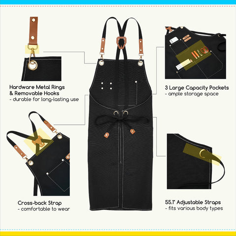 MEEDEN painting apron roomy pockets keep brushes, phones, and tools within reach