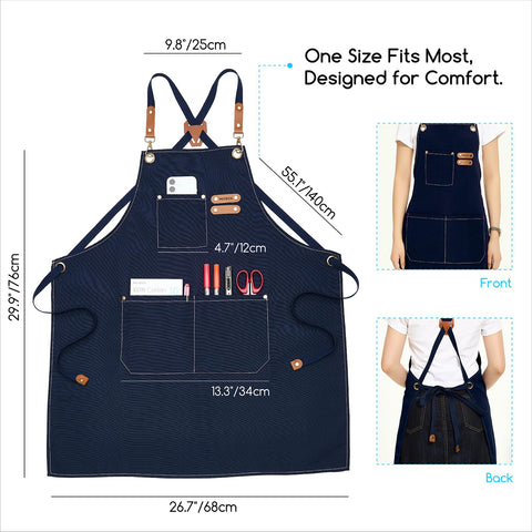 MEEDEN apron with three pockets keeps tools within reach during art projects.