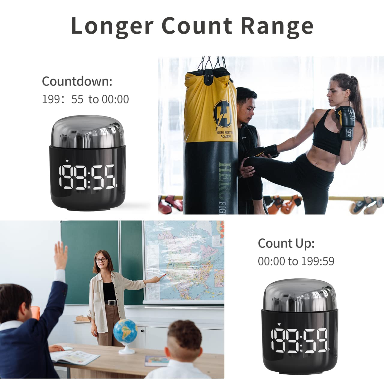 MeesMeek timer offers eco brightness mode for day or night use