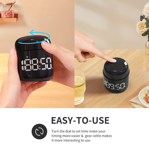 MeesMeek Digital Timer rotation setting enables quick, tactile time adjustments
