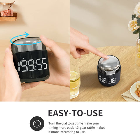 MeesMeek timer showing rotation to set time with intuitive control
