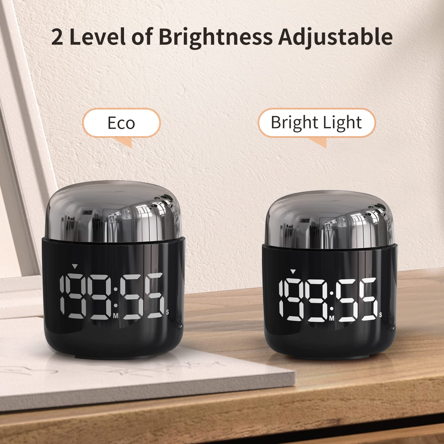 MeesMeek timer rests on silicone bottom pads to prevent slipping