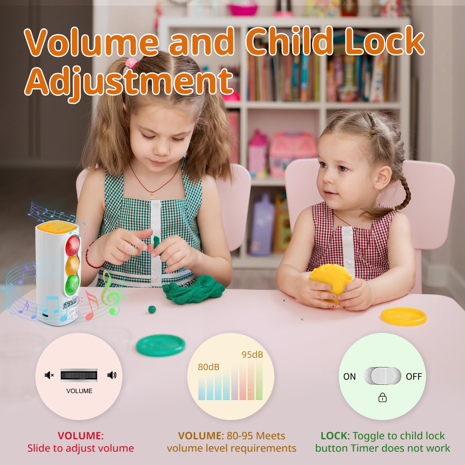 MeesMeek Traffic Light Timer USB-C charger enables cordless use.