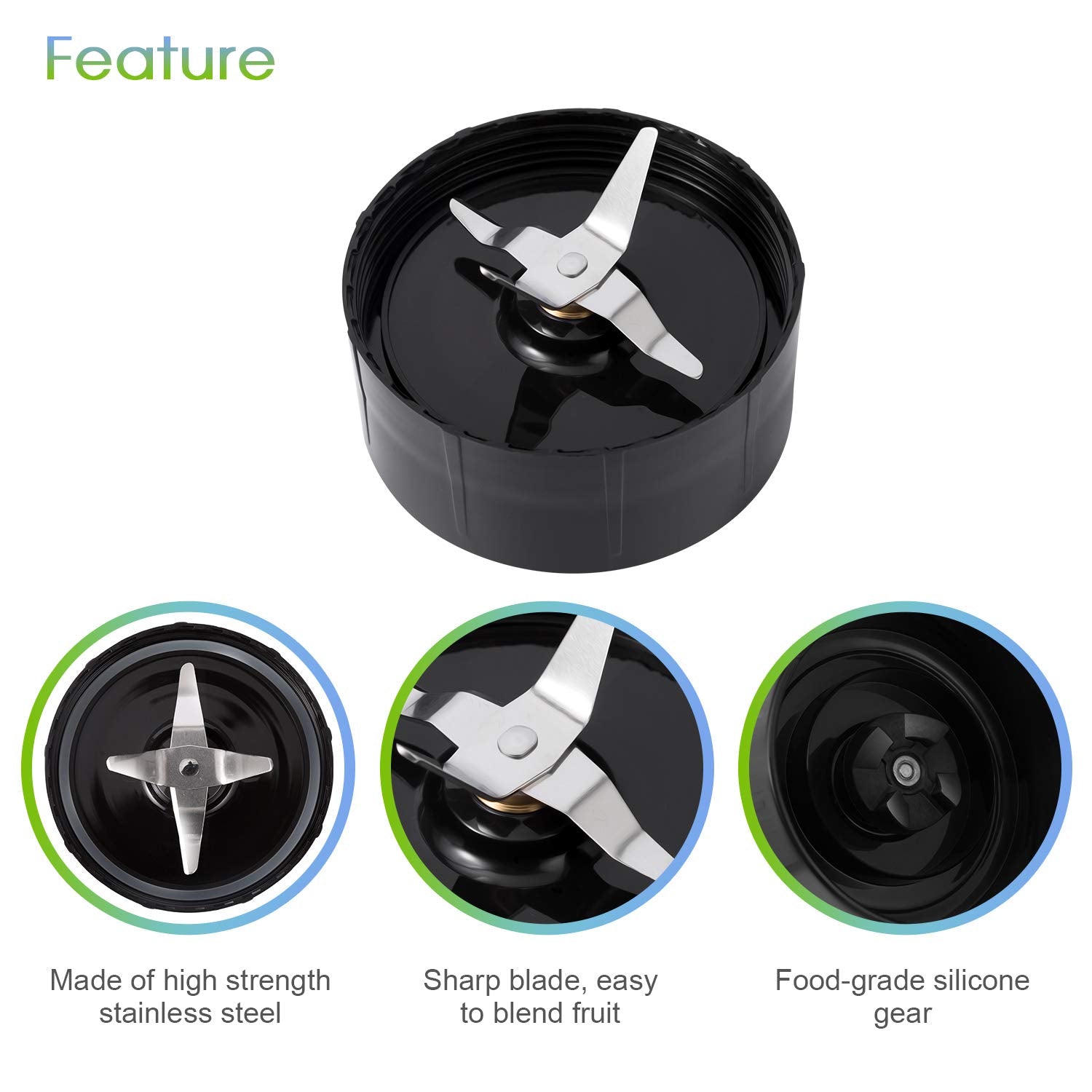 MEET JUICE Cross blade assembly for efficient chopping and blending.