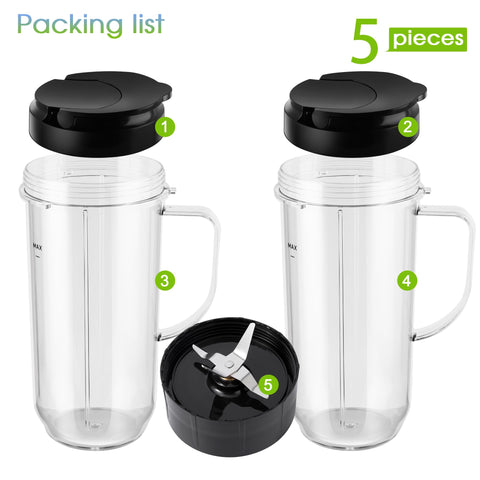MEET JUICE Magic Bullet 22oz cup side view for portable blending.
