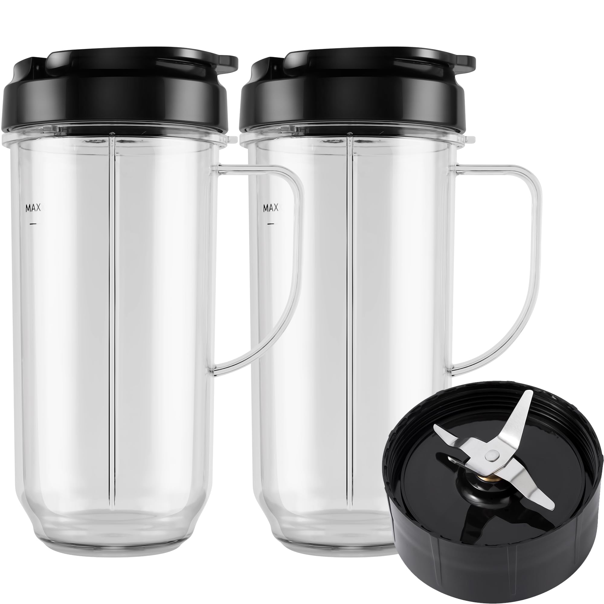 MEET JUICE Magic Bullet 22oz cup with handle for smooth on-the-go blending.