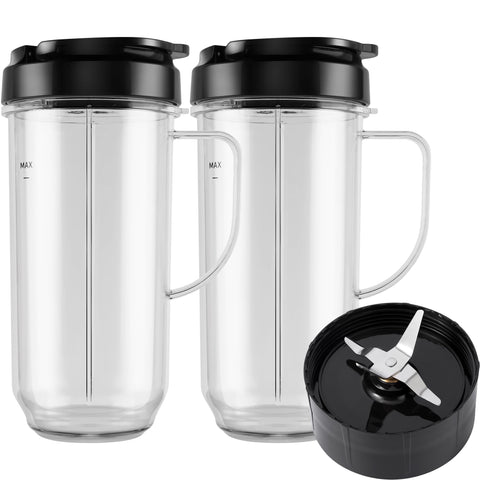 MEET JUICE Magic Bullet 22oz cup with handle for smooth on-the-go blending.