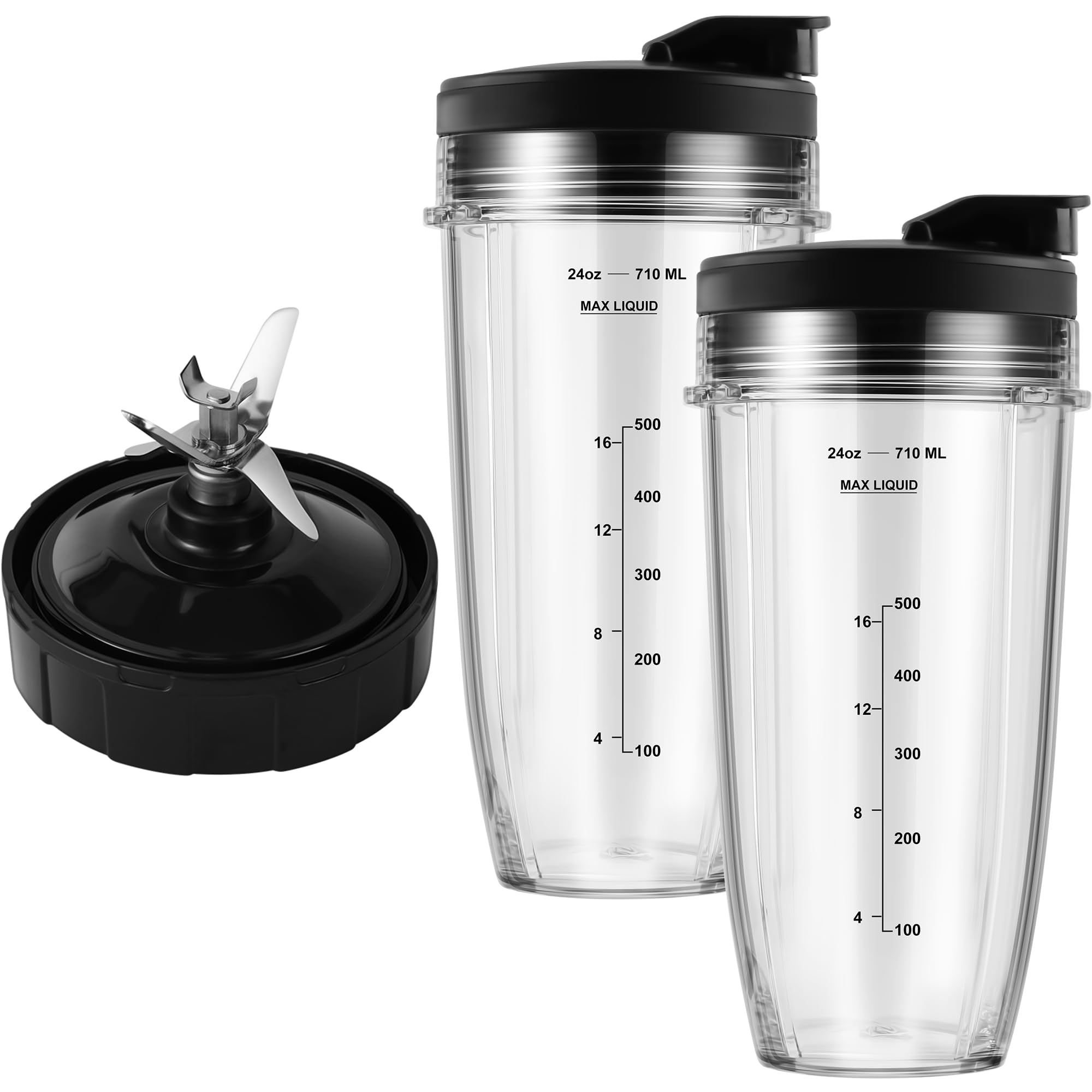 MEET JUICE Ninja 24oz cup with pour lid enables on-the-go blending.