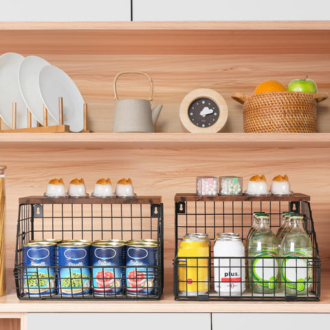 Mefirt two-tier kitchen organizer for easy fruit and veggie sorting.
