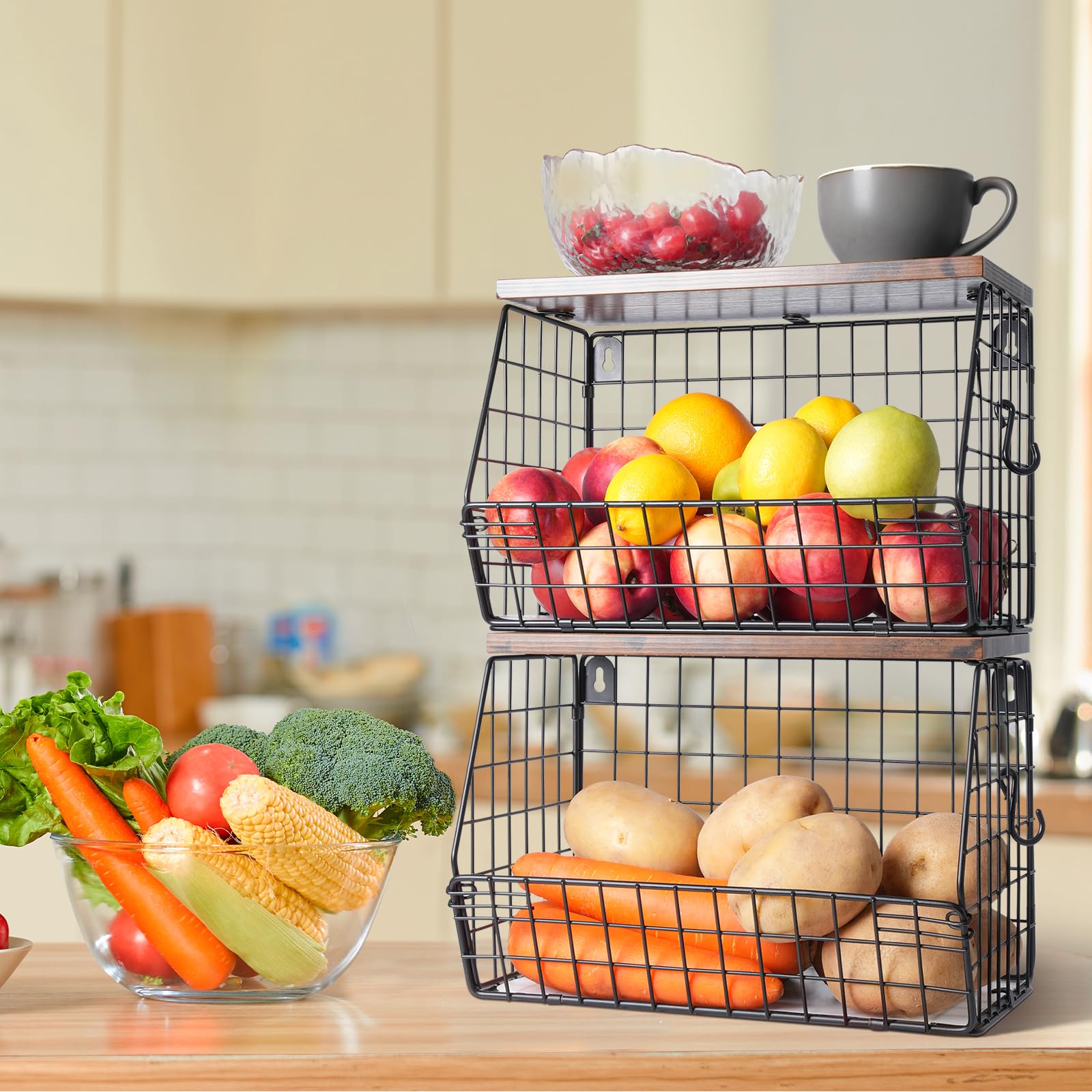 Mefirt fruit and vegetable storage keeps produce visible and accessible