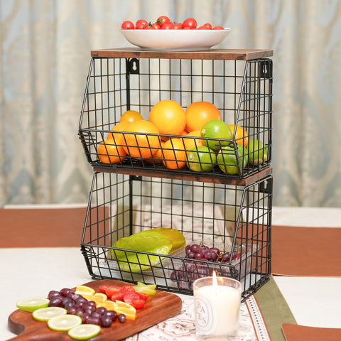 Mefirt multi-purpose kitchen basket suits fruit, bread, spices, and more.