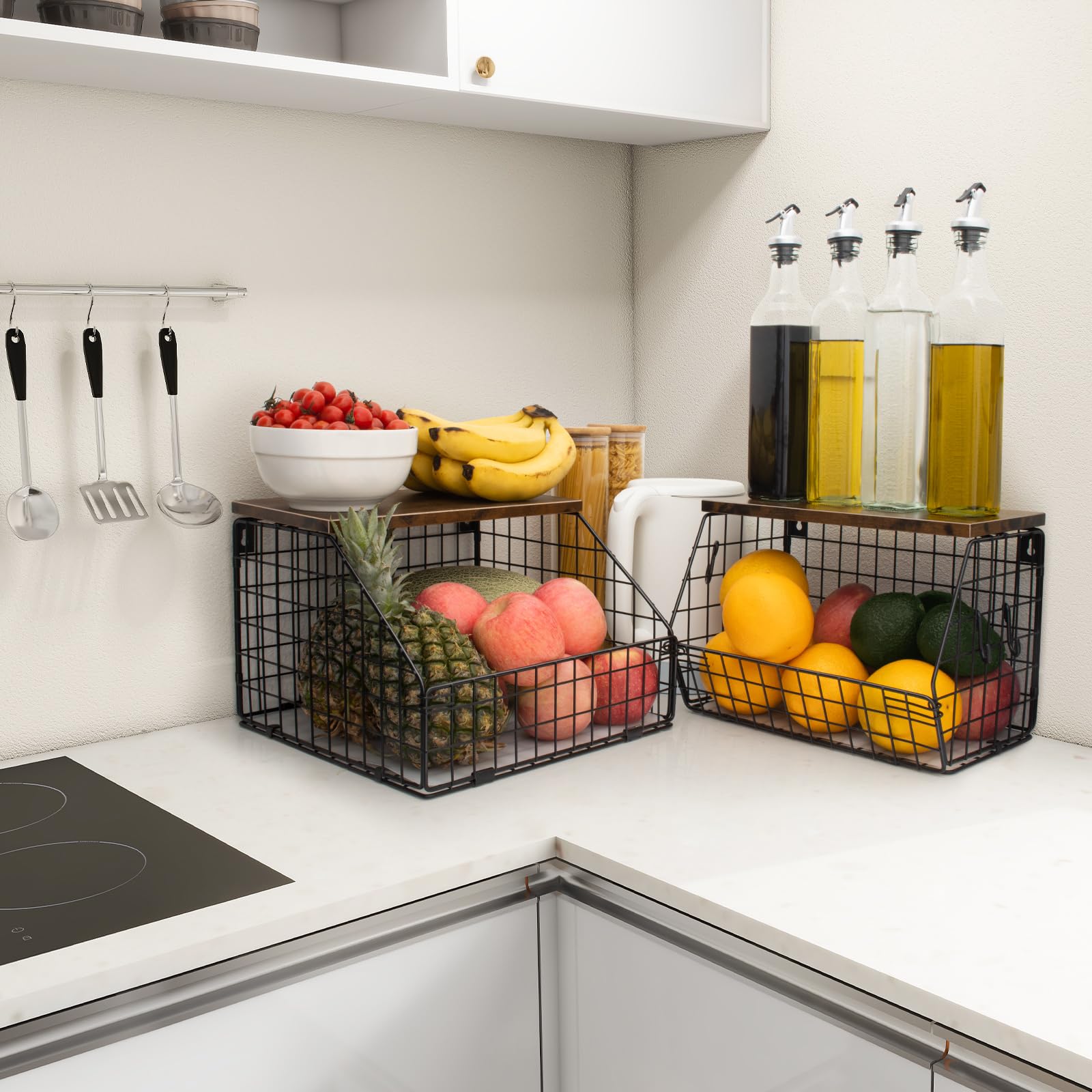 Mefirt multi-purpose storage basket for pantry, bathroom, or office.