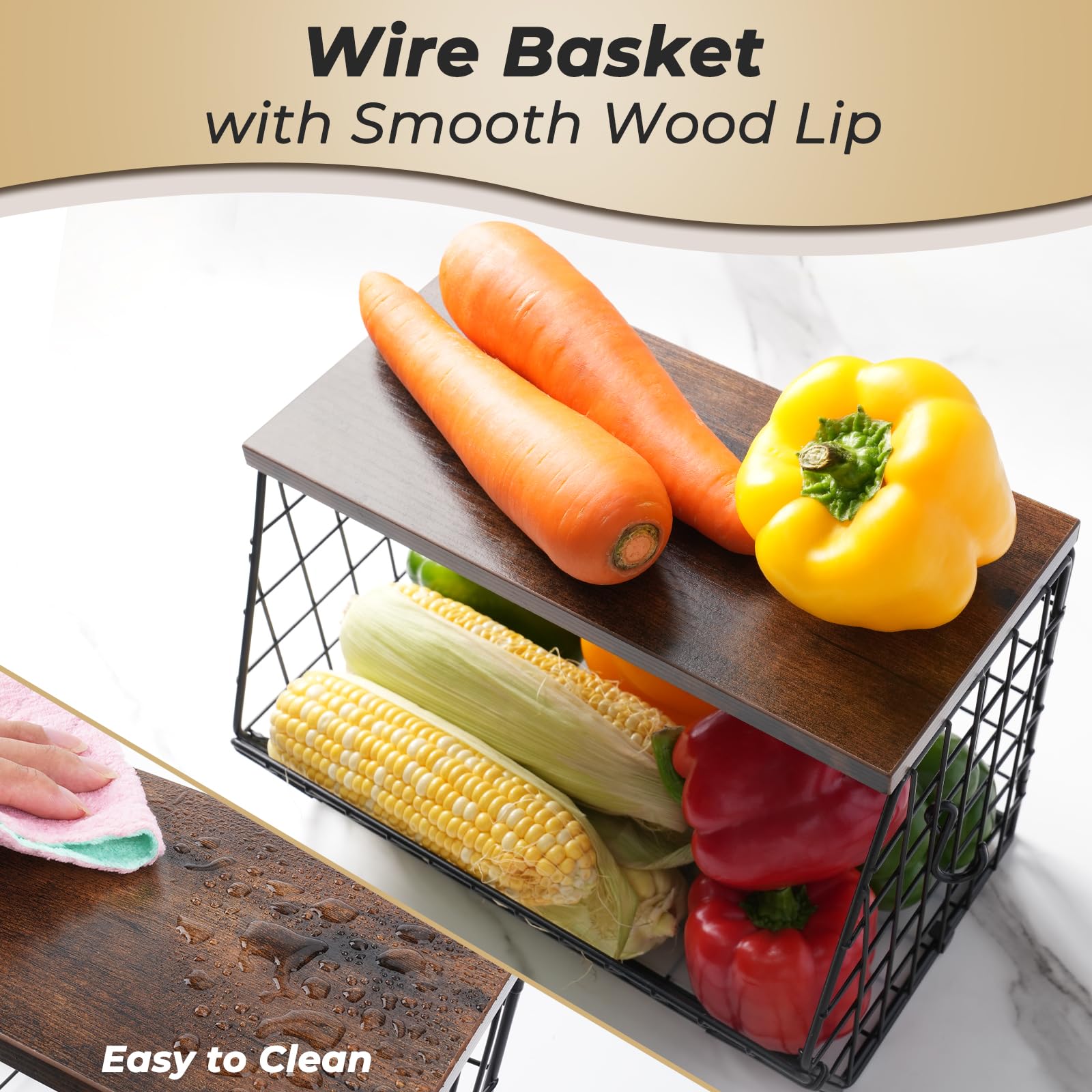 Mefirt multi-purpose storage basket for pantry, bathroom, or office
