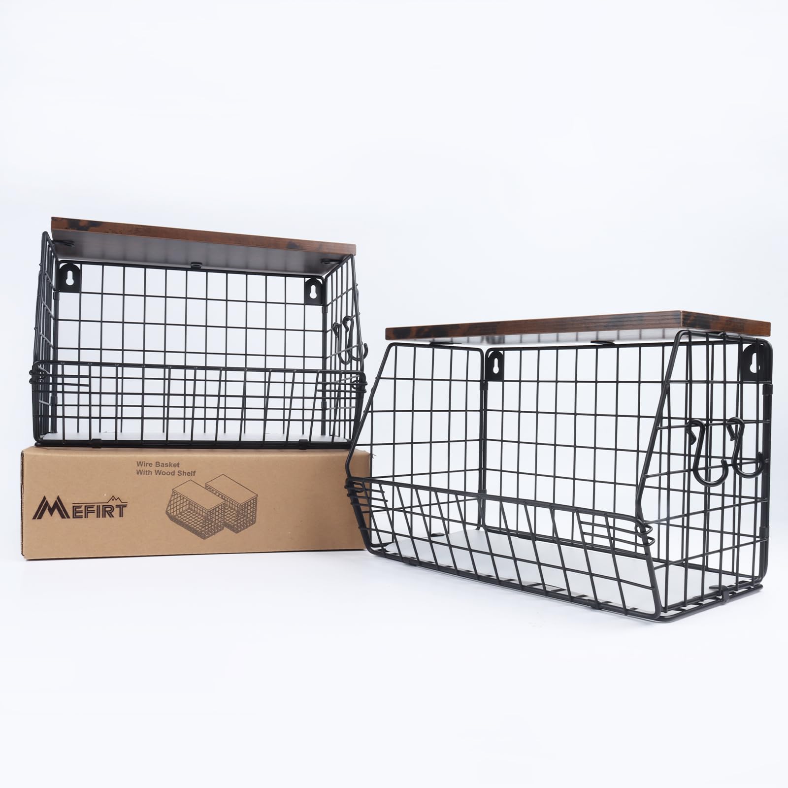 Mefirt multi-use basket with wood lid suitable for home office or bathroom