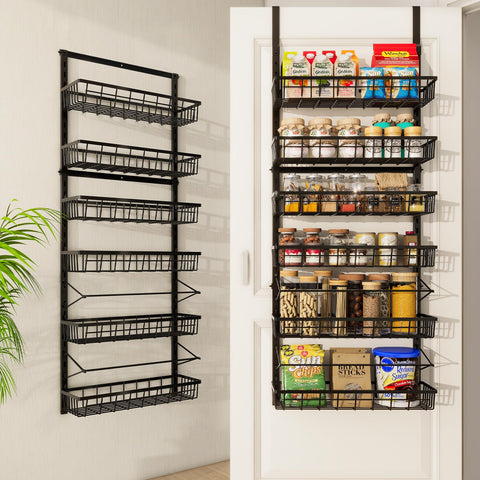 Mefirt over-the-door organizer assembly showing modular baskets for versatile storage.