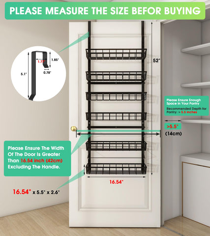 Mefirt pantry baskets on the door maximize kitchen decluttering.
