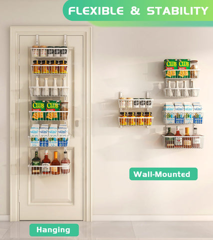 Mefirt wall or door mounting option for flexible storage layout.