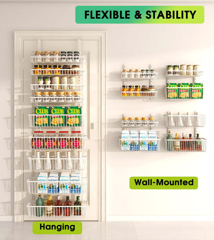 Mefirt White 9-Tier door-hanger with protective adhesive cushions prevents sway during use.