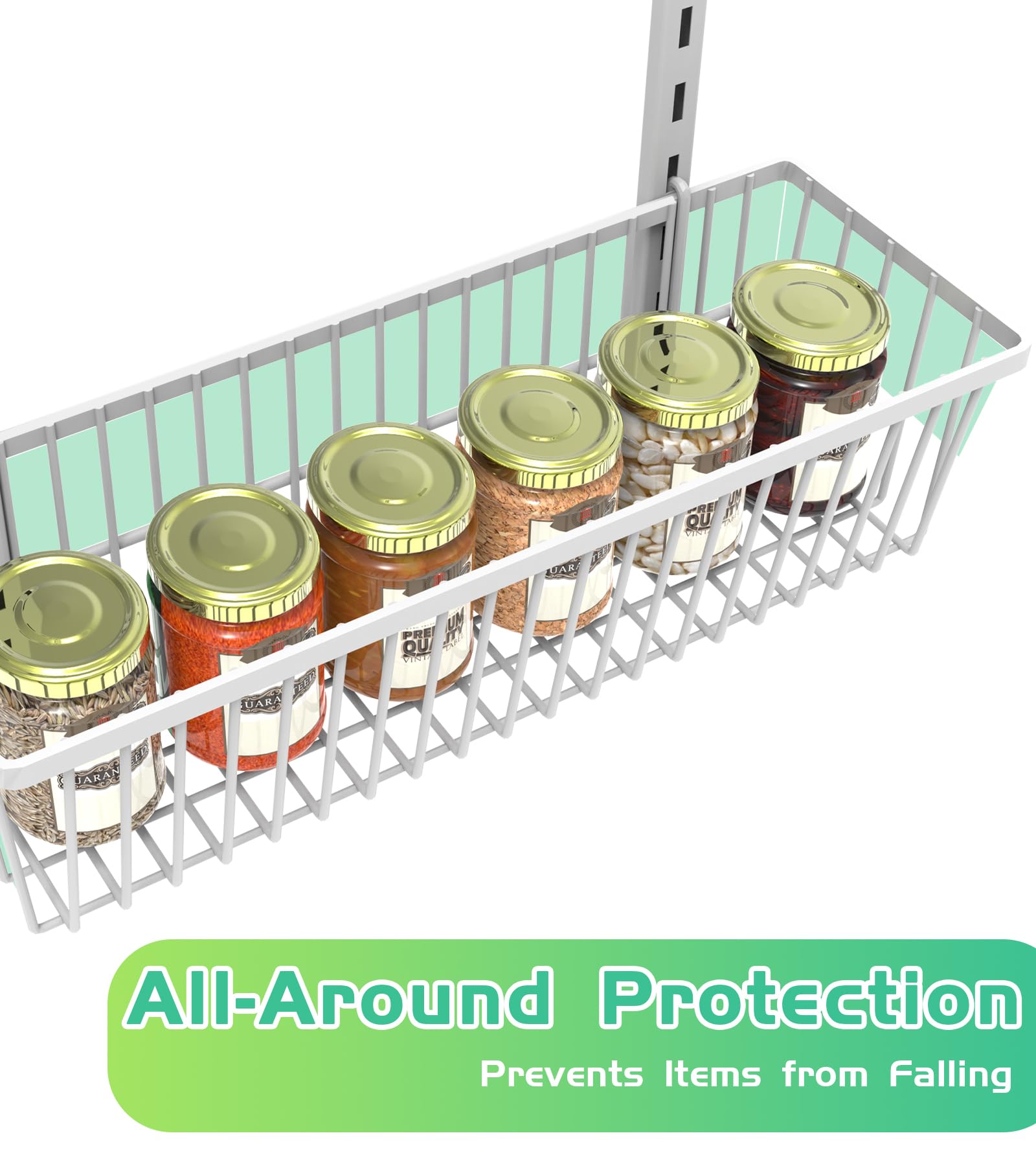Mefirt White 9-Tier shelves store spices, snacks, and toiletries with easy access.