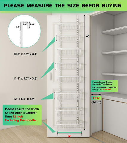 Mefirt 8-tier metal basket rack, adjustable shelves for spices and snacks