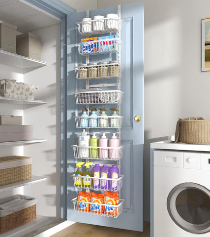 Mefirt over-the-door pantry organizer suits multiple rooms and setups