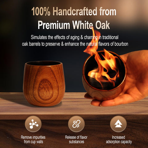 Megapuxin charred wooden bourbon glass kit with complete set for gifting.